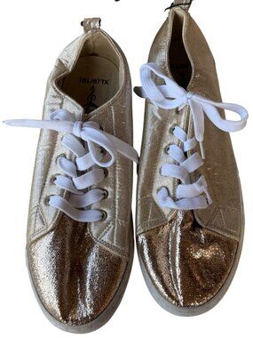 Sole Mates Gold Glitter Sneakers w/Two-tone Design Women's Size XL (9/10)